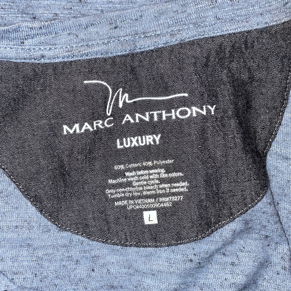 Men’s Marc Anthony Luxury Long Sleeve Henley Top in Blue - Size L - Picture 4 of 4